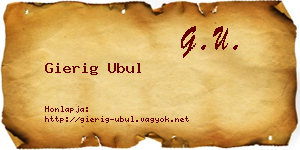 Gierig Ubul névjegykártya